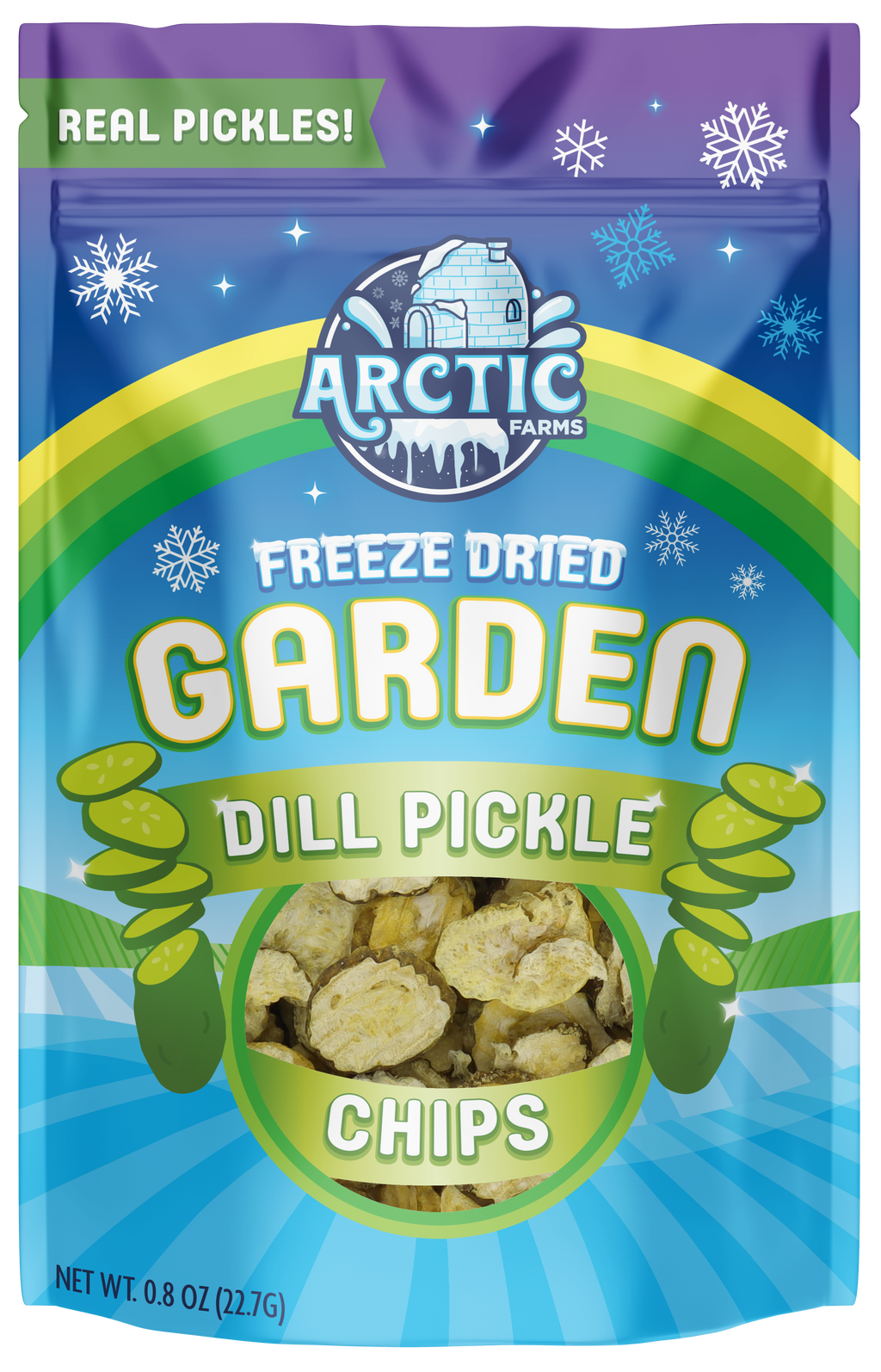 Freeze Dried Dill Pickle Chips (Less Salty)