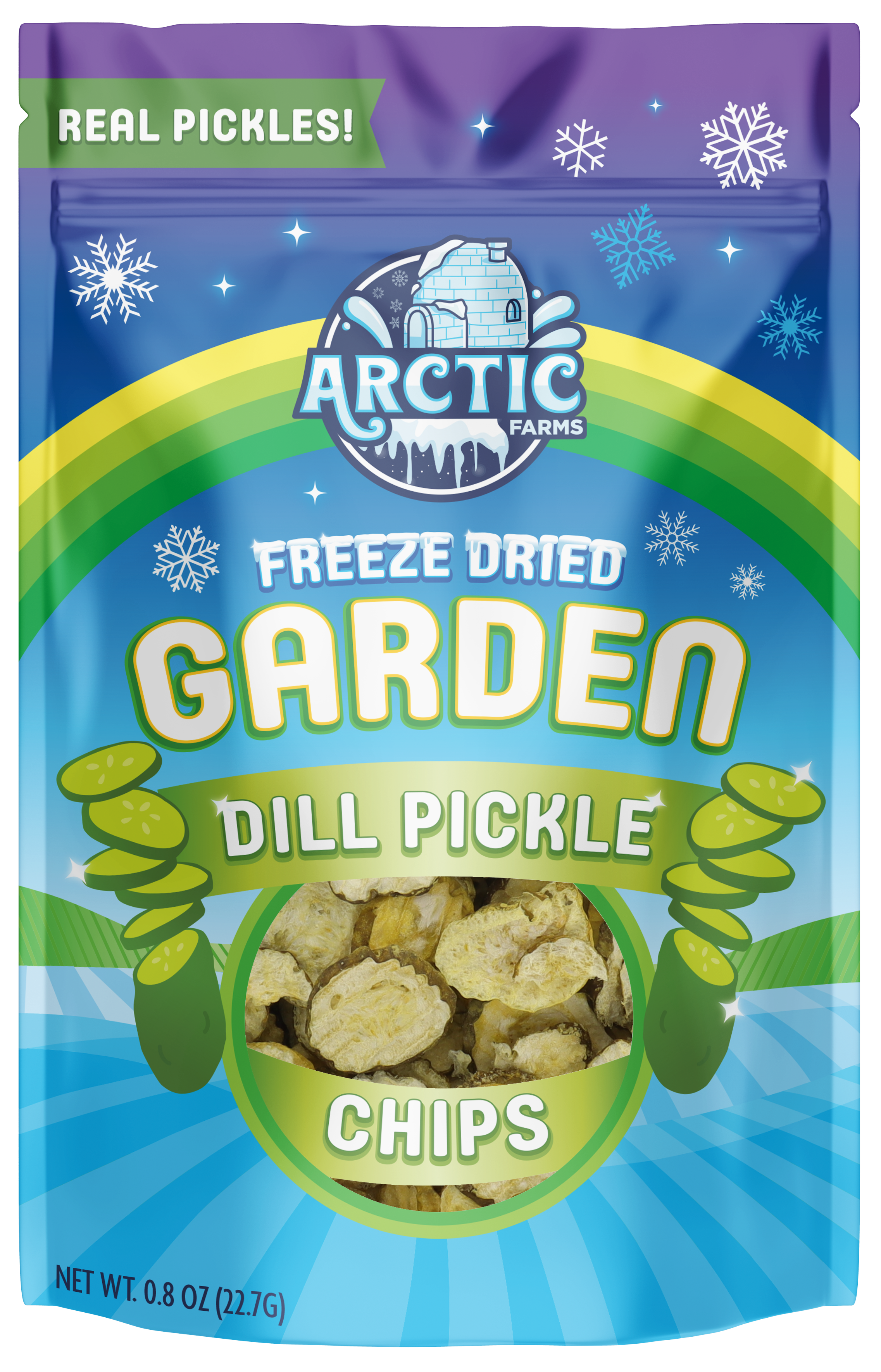Freeze Dried Dill Pickle Chips (Less Salty)