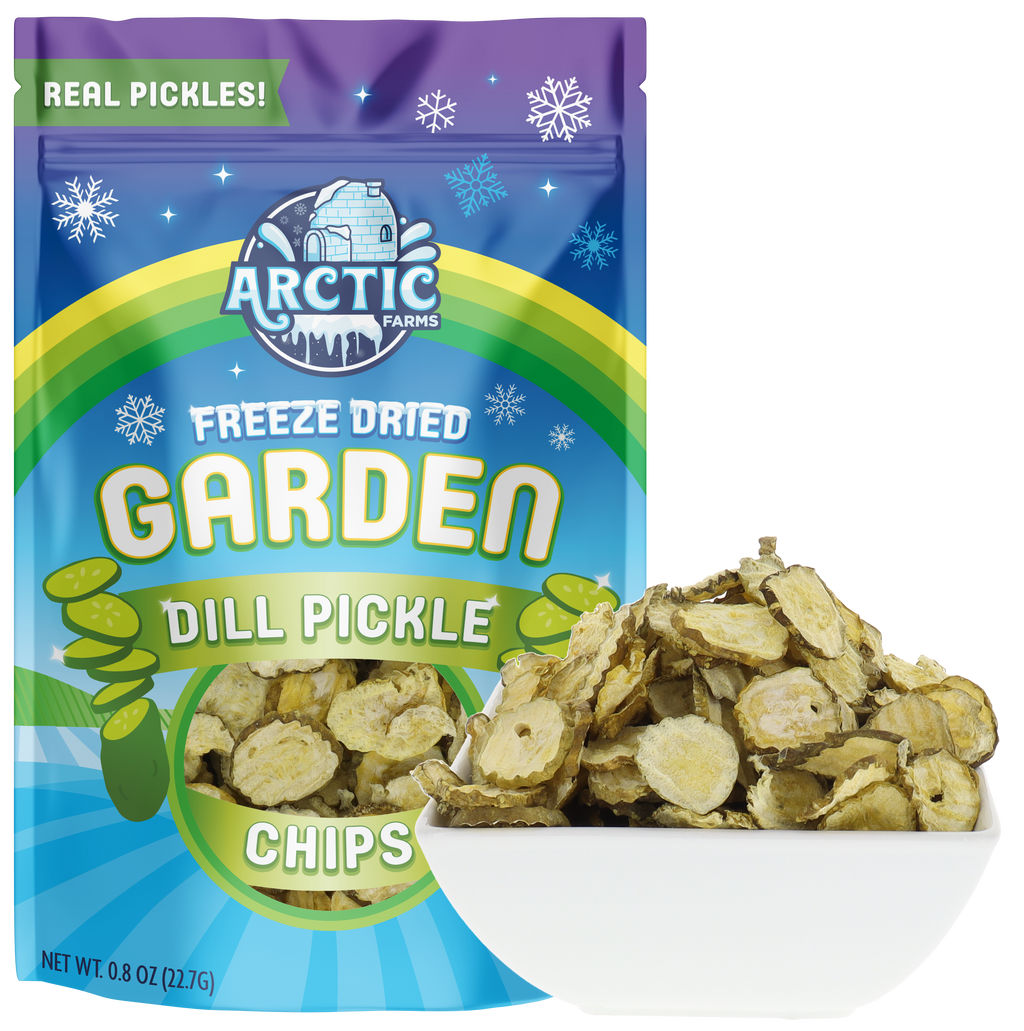 Freeze Dried Dill Pickle Chips (Less Salty)