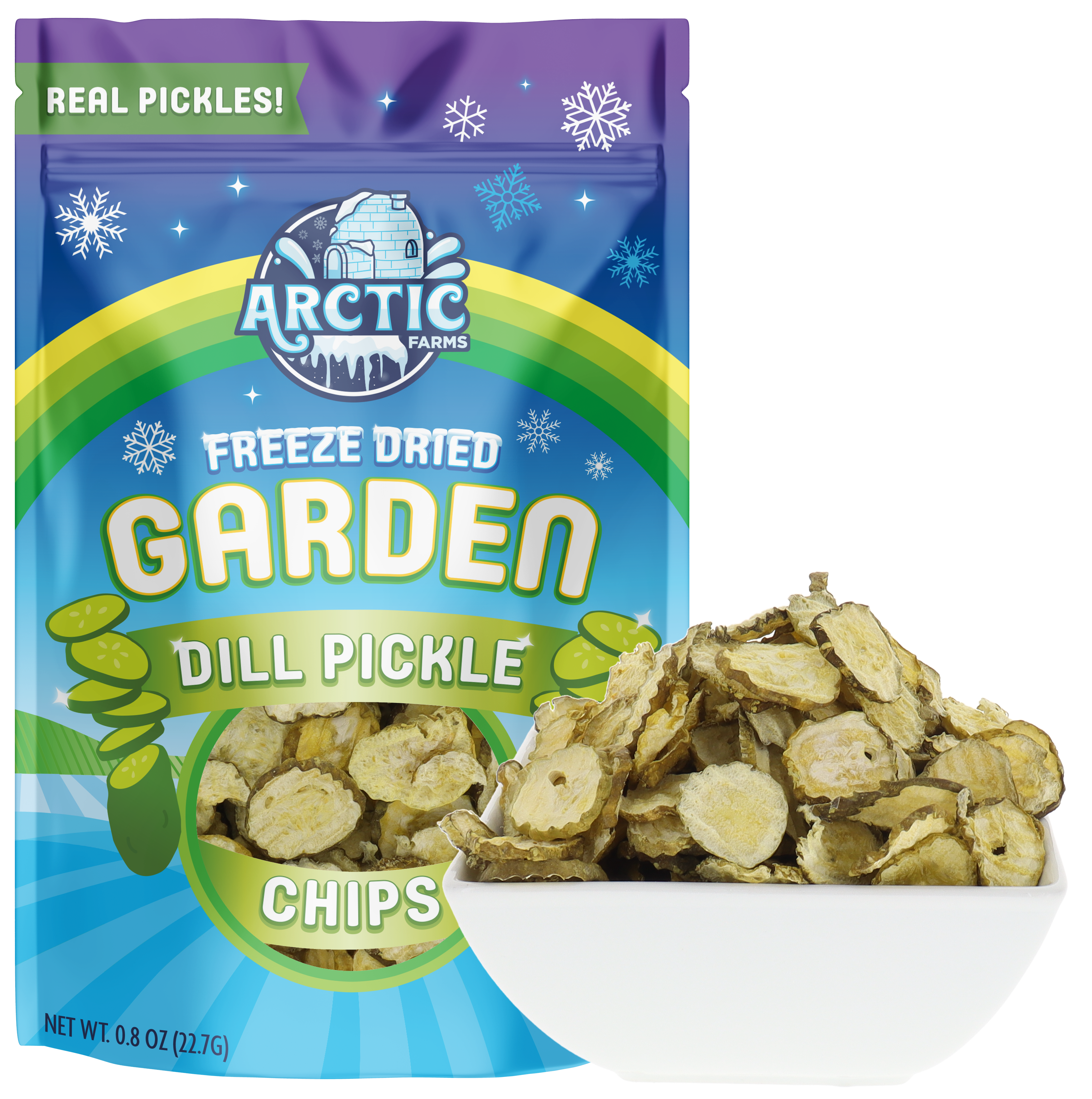 Freeze Dried Dill Pickle Chips (Less Salty)