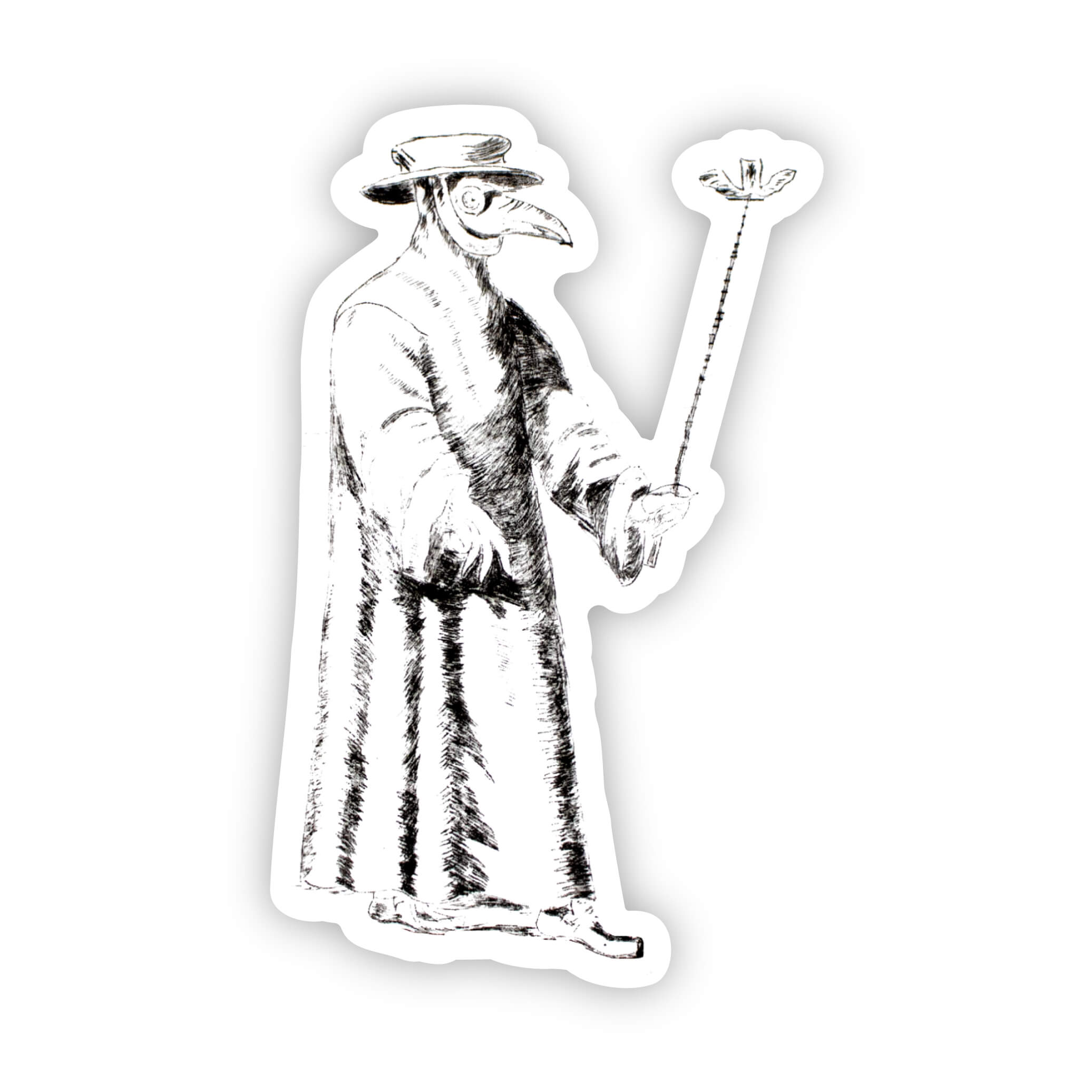 Plague Doctor Vinyl Sticker - Gothic Medieval Art