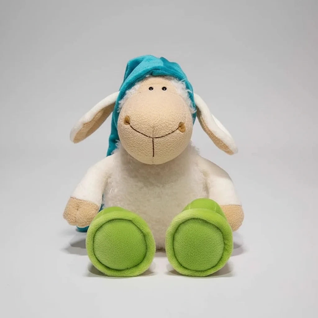 Kawaii Sleepy Sheep & Wolf Plush Toy – Creative Soft Stuffed Lamb Doll Holiday Gift (25–50cm)