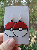 Pokémon Ball Dangle Earrings (Hooks or Clip-Ons)