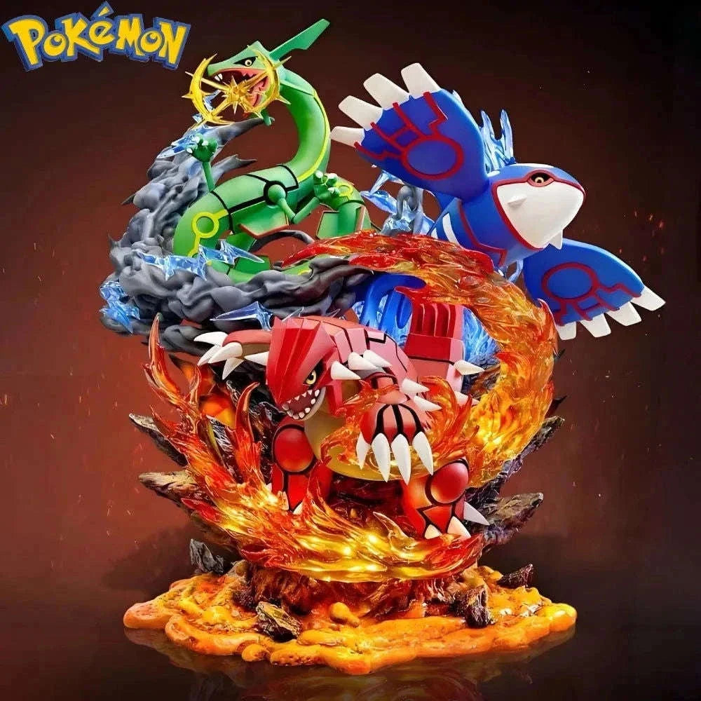 Pokemon Anime Figure Groudon Kyogre Rayquaza Action Figures Pvc Anime Figurines Collection 35 CM