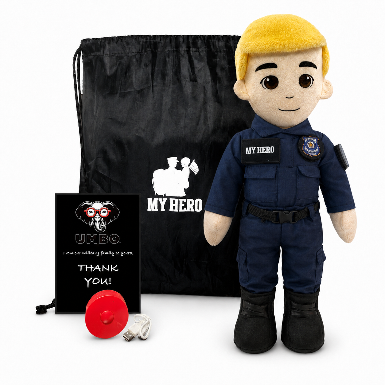 My Hero™ Police Officer Doll | Custom Recordable Plush