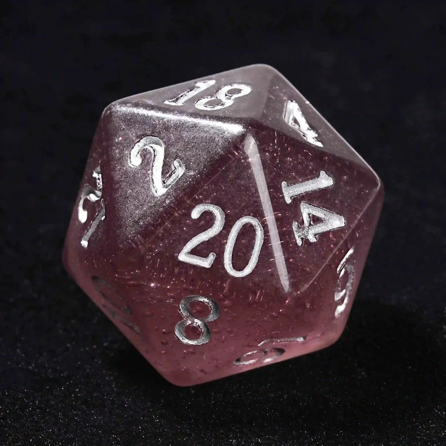Dark Beer Resin DND Dice Set + Silver Font