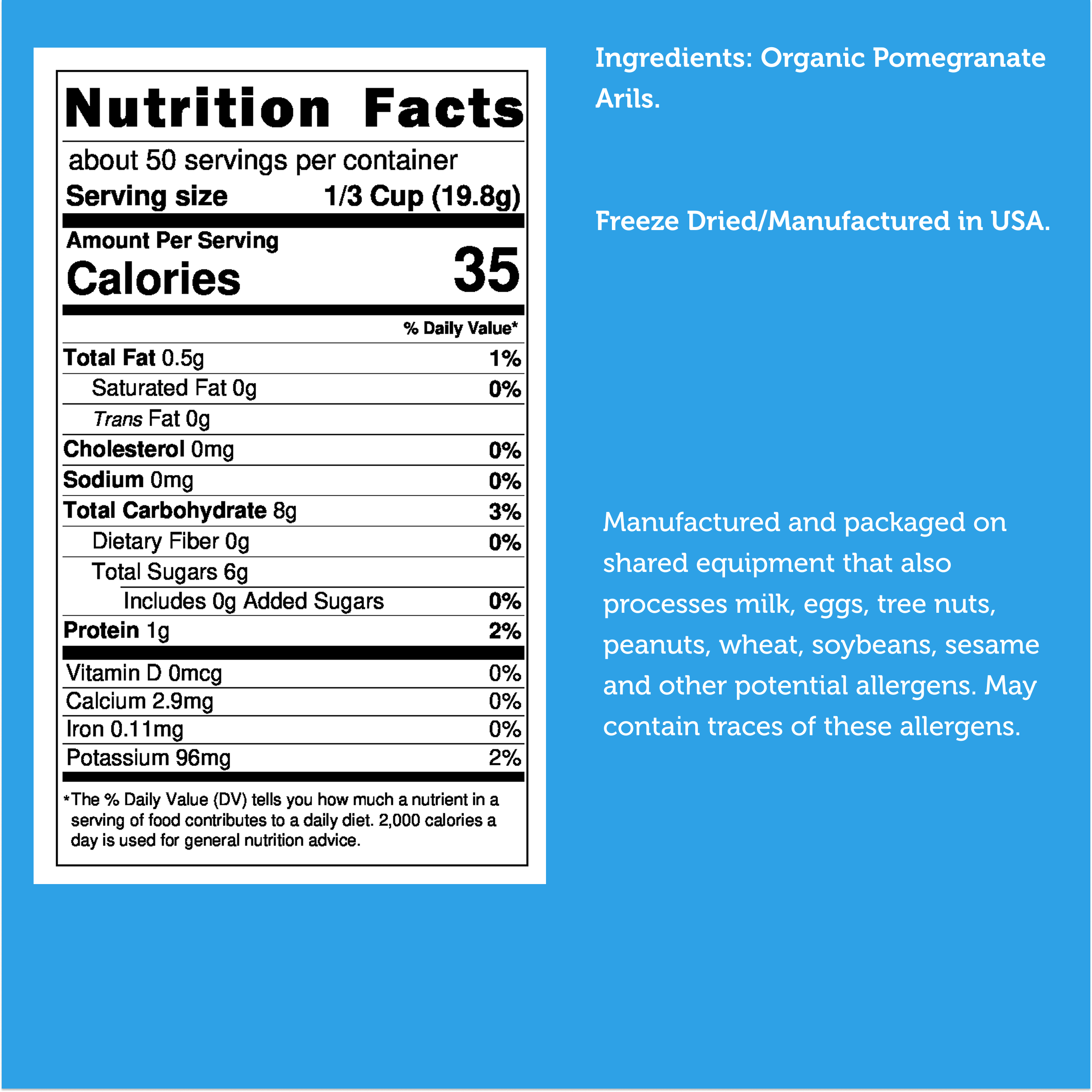Freeze Dried Organic Pomegranate Arils