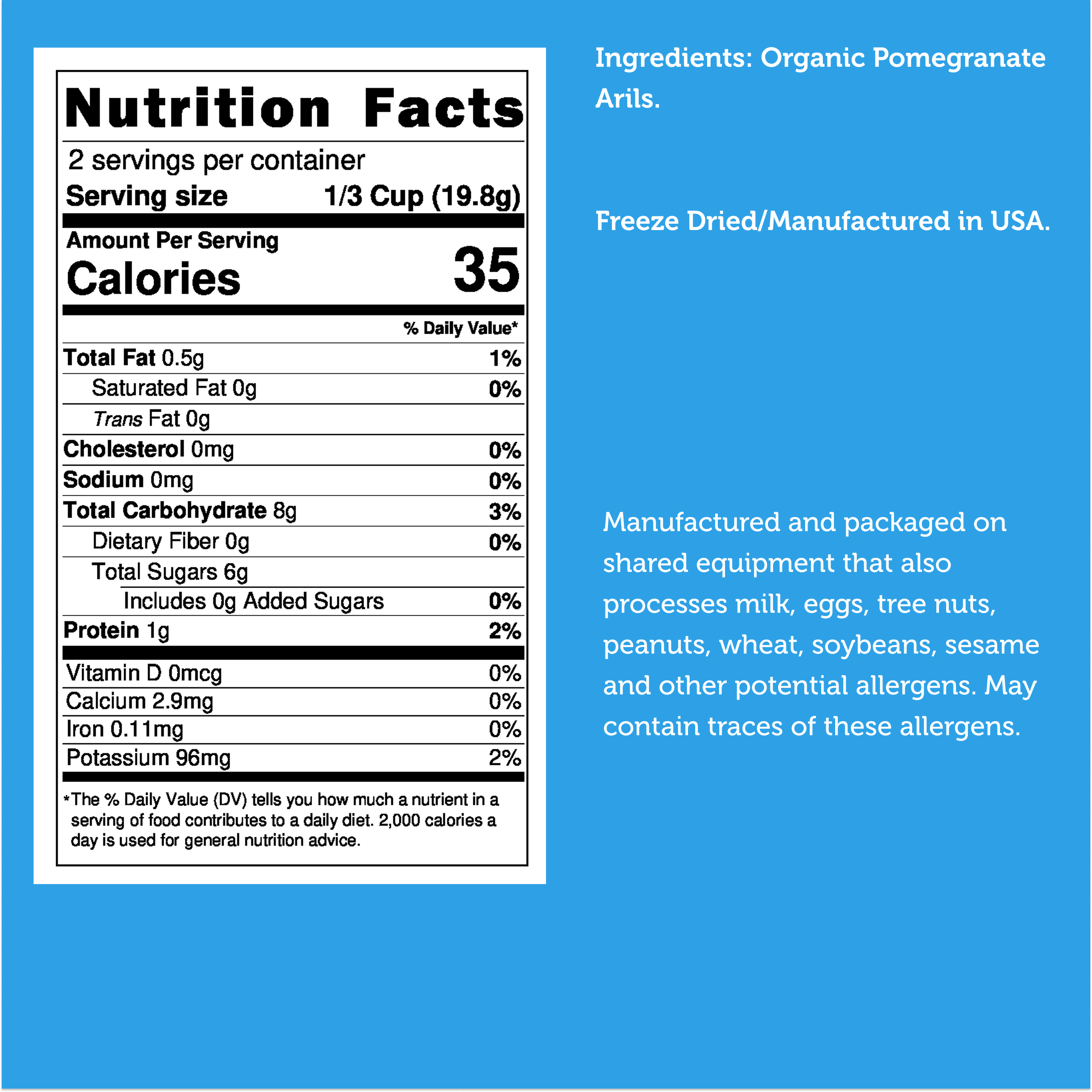 Freeze Dried Organic Pomegranate Arils