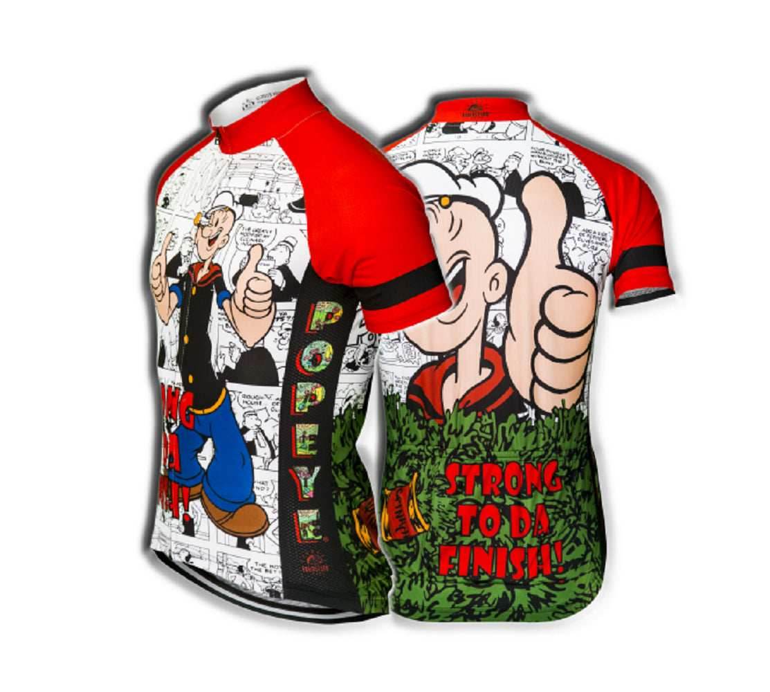 Popeye Strong to da Finish Men's Cycling Jersey (M, L, 2XL) - Medium