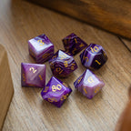 Purple Striped Agate Gemstone DND Dice Set