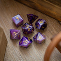 Purple Striped Agate Gemstone DND Dice Set