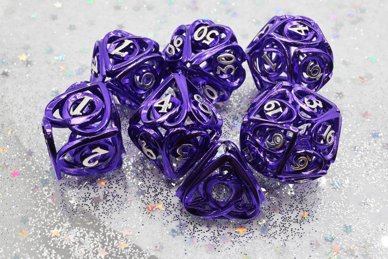 Hollow Hearts: Purple - Metal RPG Dice Set - 