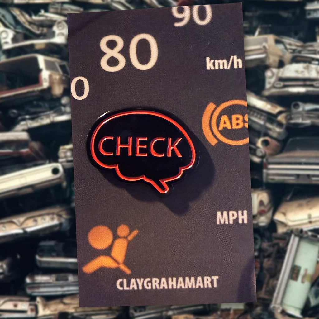 CHECK BRAIN LIGHT 1.25" Soft Enamel Pin