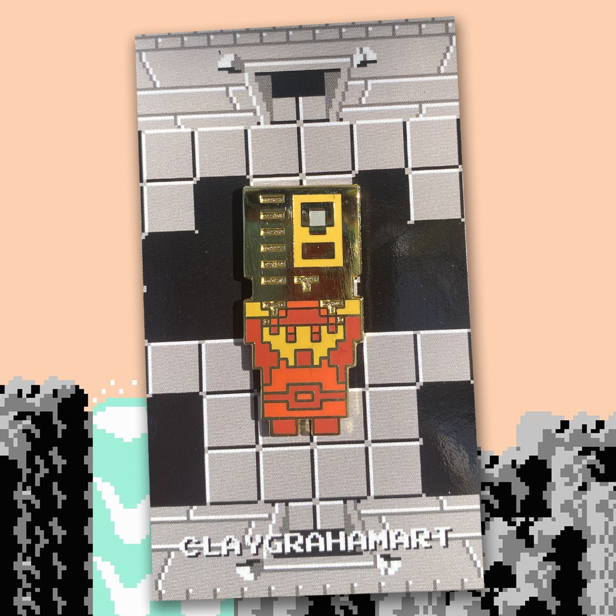 Golden Cartridge 1.5" Hard Enamel Pin