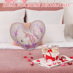 Personalized Unicorn Heart Pillow – Floral Custom Name Gift – Cotton Filling Included