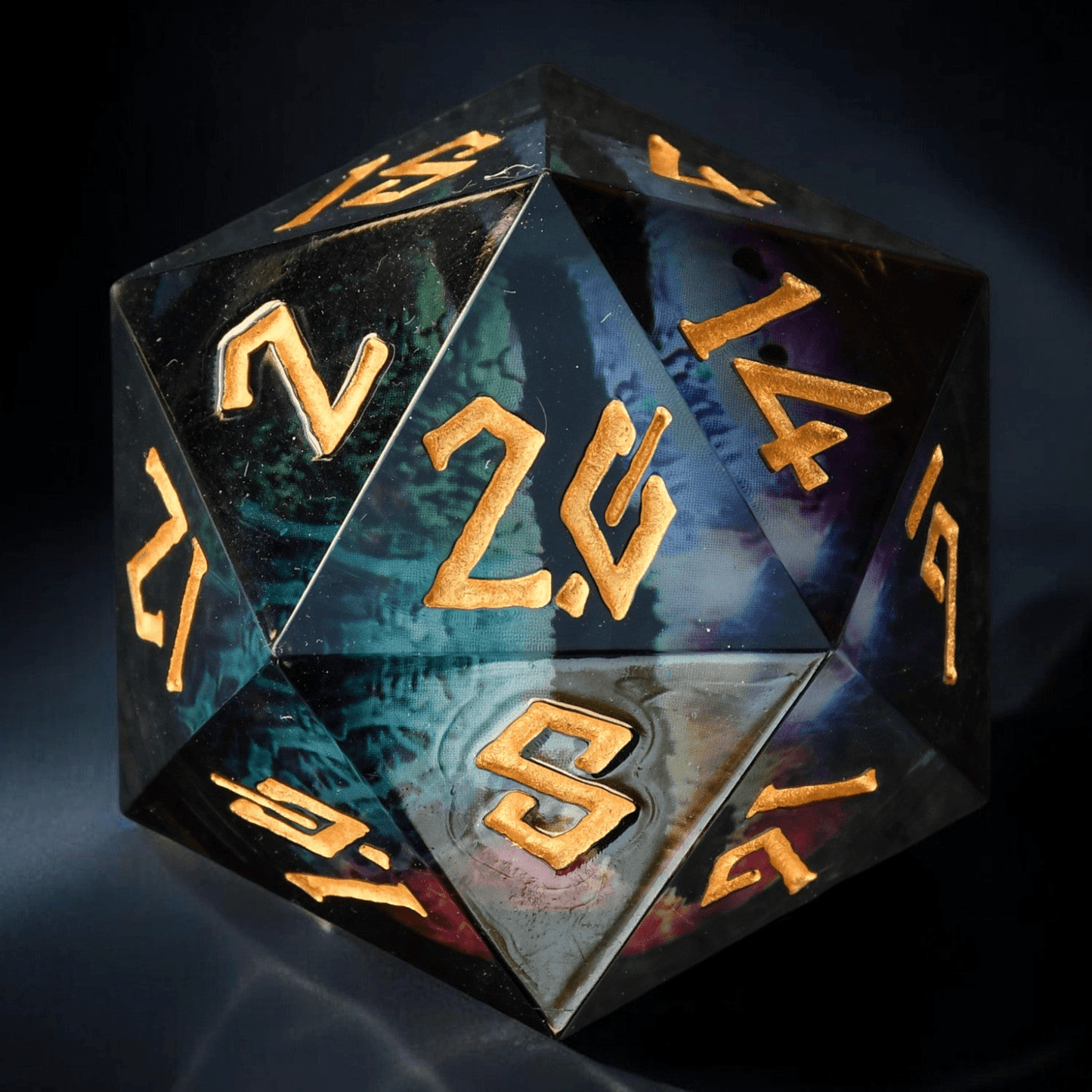 Rainbow Dragon (Black/Gold) Liquid Core 30mm D20 'PRE-ORDER | SPRING EVENT DEAL' - 