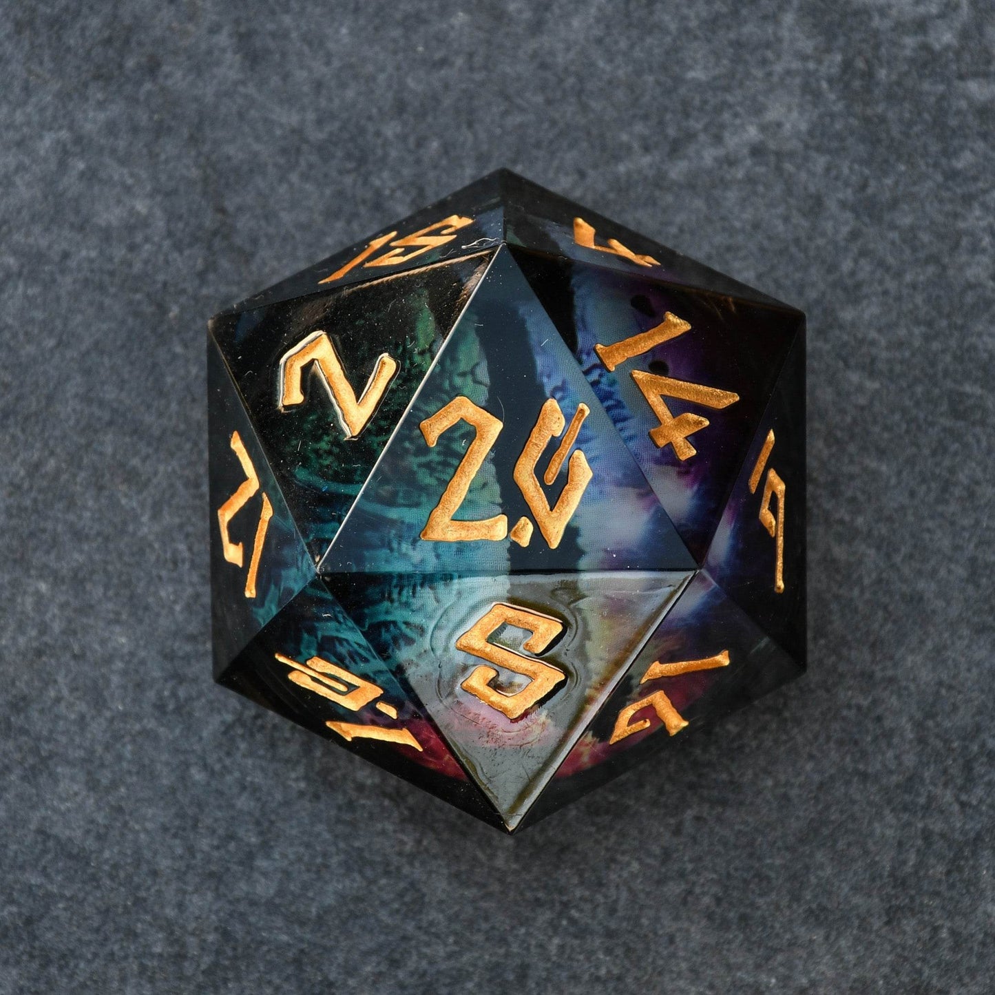 Rainbow Dragon (Black/Gold) Liquid Core 30mm D20 'PRE-ORDER | SPRING EVENT DEAL' - 