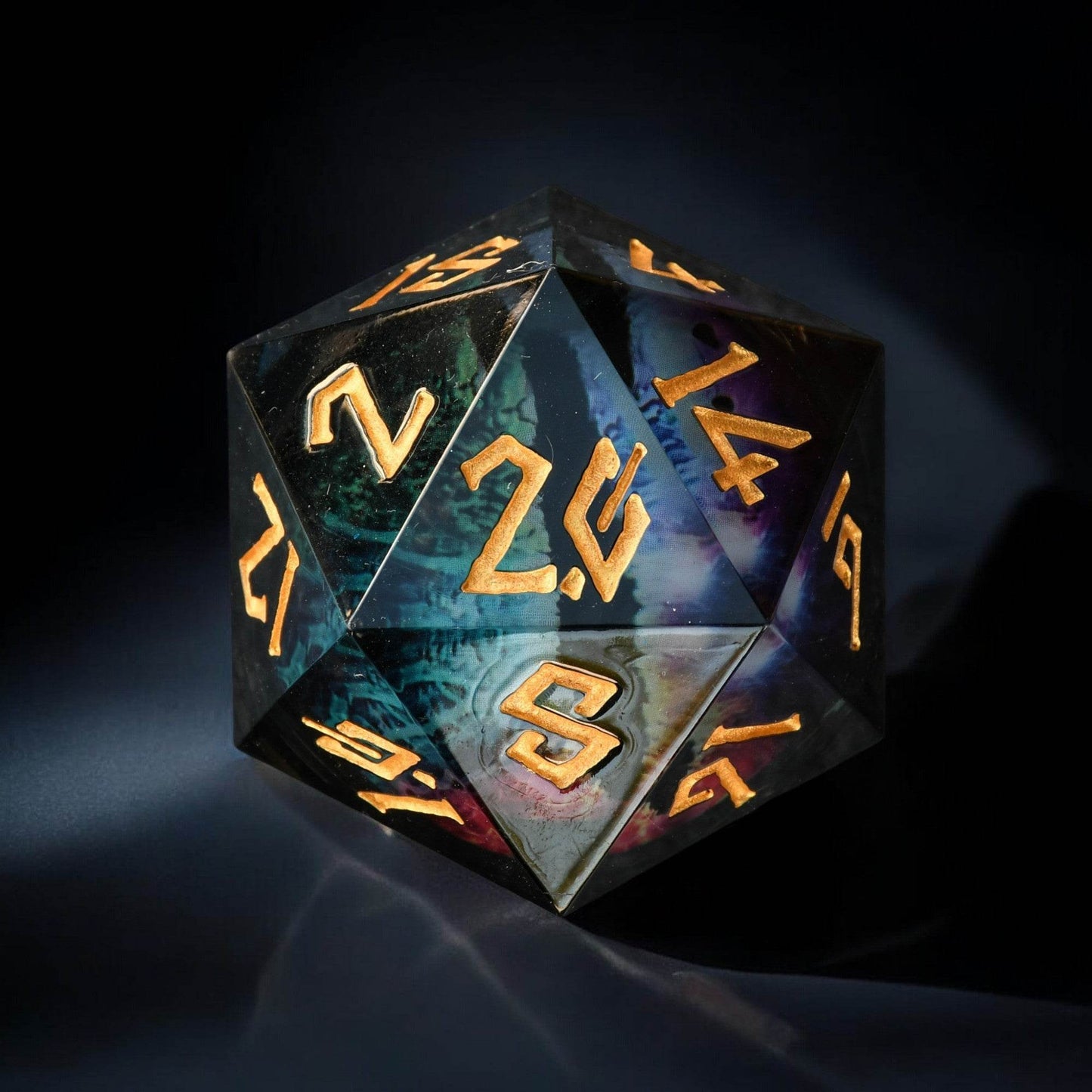 Rainbow Dragon (Black/Gold) Liquid Core 30mm D20 'PRE-ORDER | SPRING EVENT DEAL' - 