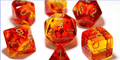 Gemini Polyhedral Red-Yellow/gold 7-Die Lab Dice - 