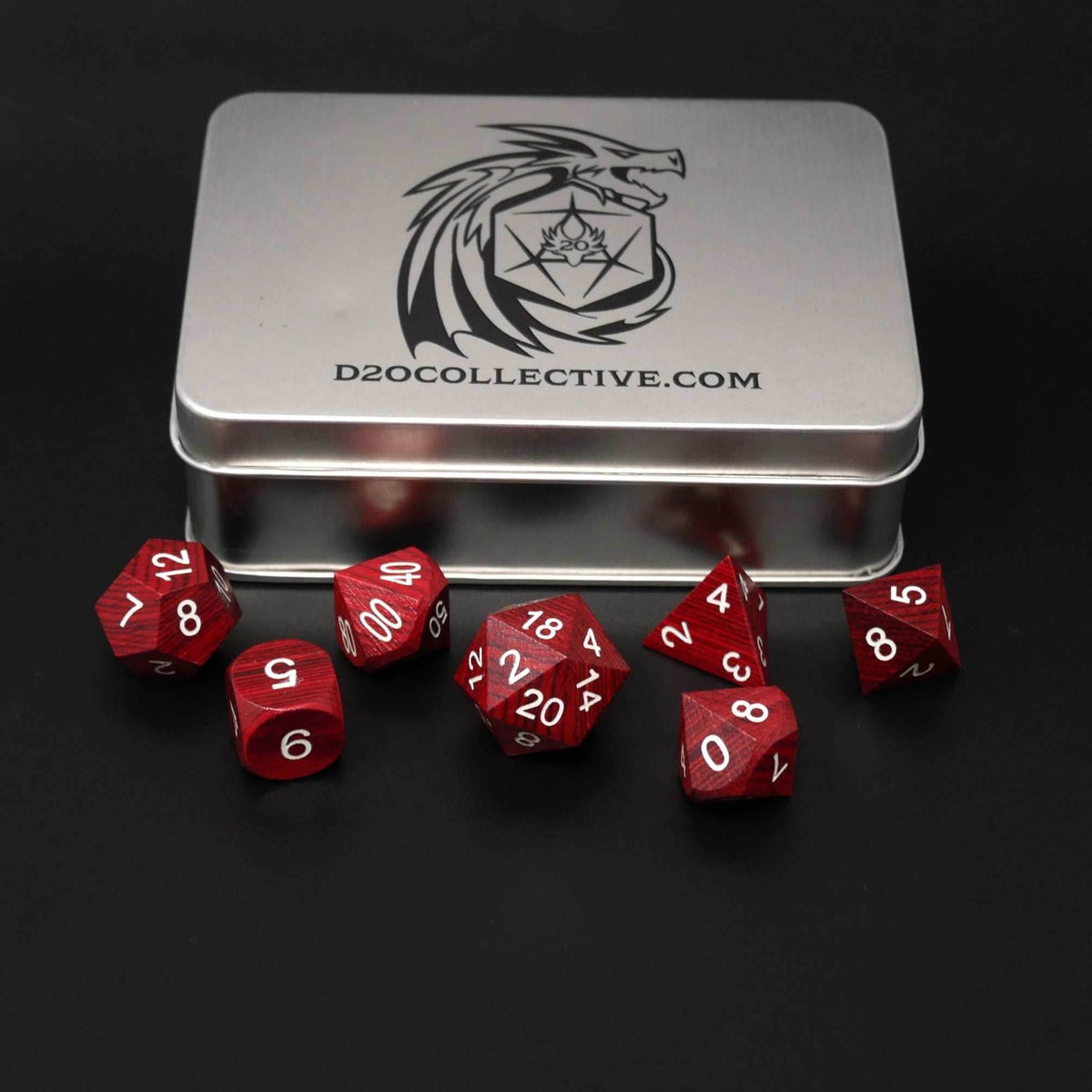 Redwood Forest - 7 Piece DnD Dice Set | Wood RPG Gaming Dice - 