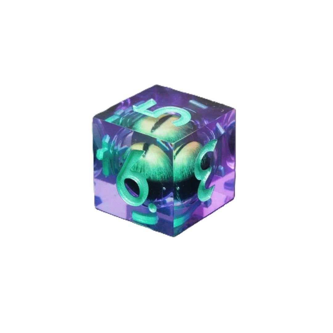 1d6 Moving Eye Sharp Edge DnD Dice | Acrylic RPG Gaming Dice - Remorhaz's Eye