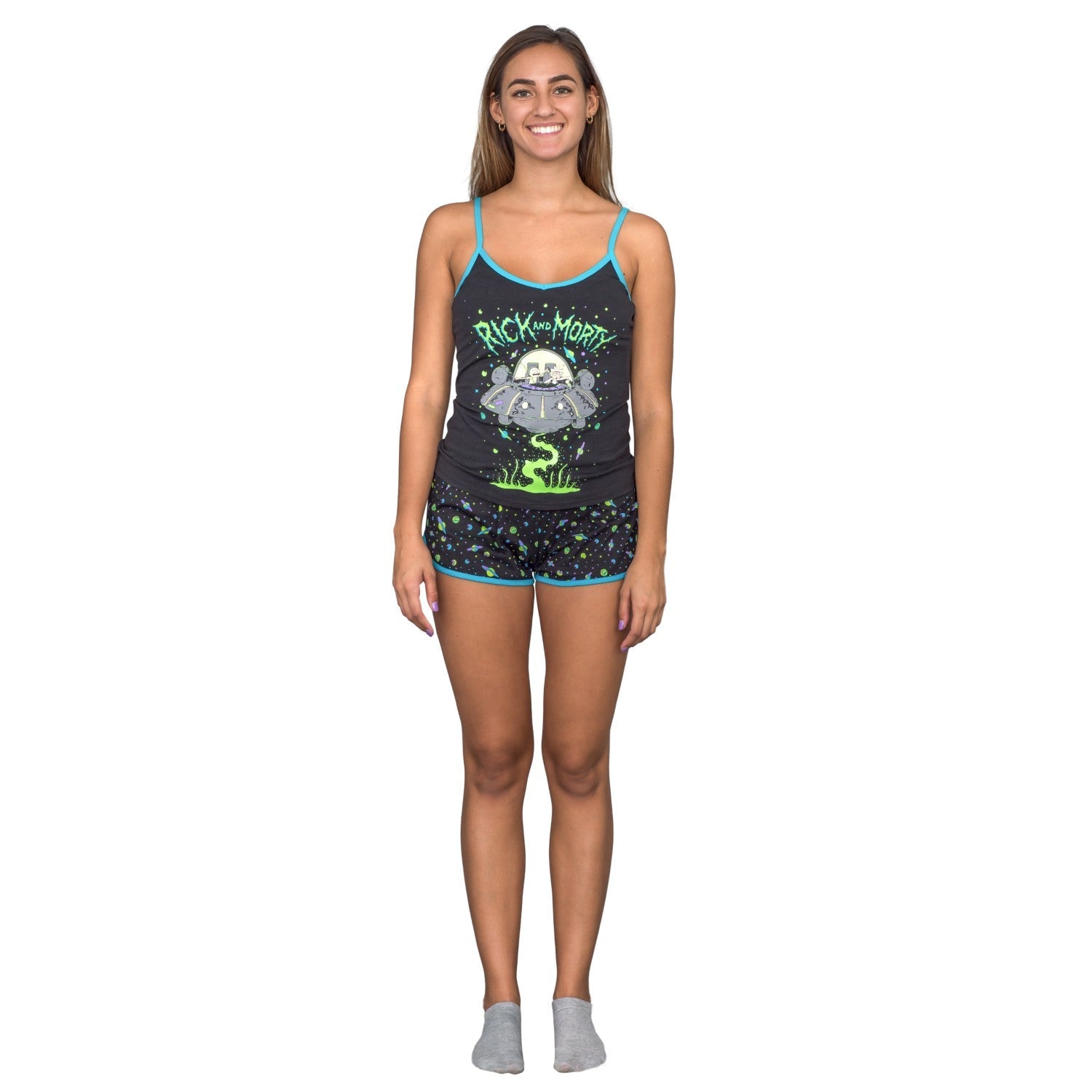 Rick and Morty Spaceship Black Pajama Set