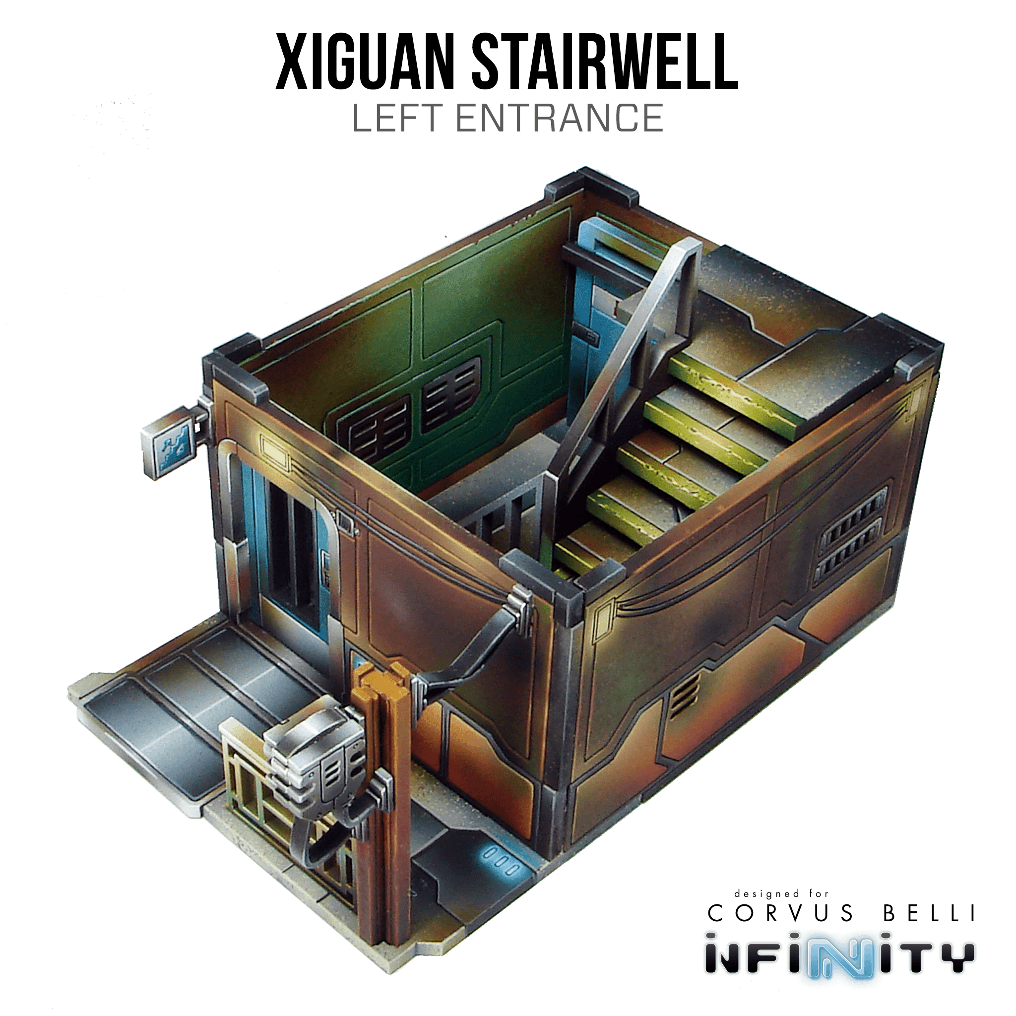 Xiguan Components - Stairwell - Left Entrance / Bare MDF
