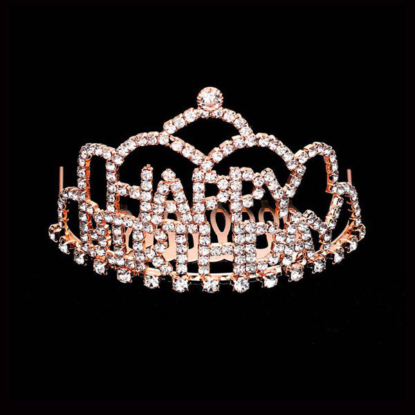 Crystal Rhinestone Happy Birthday Mini Party Tiara