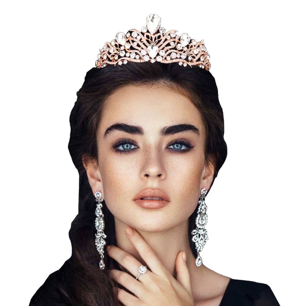 Teardrop Stone Accented Princess Tiara