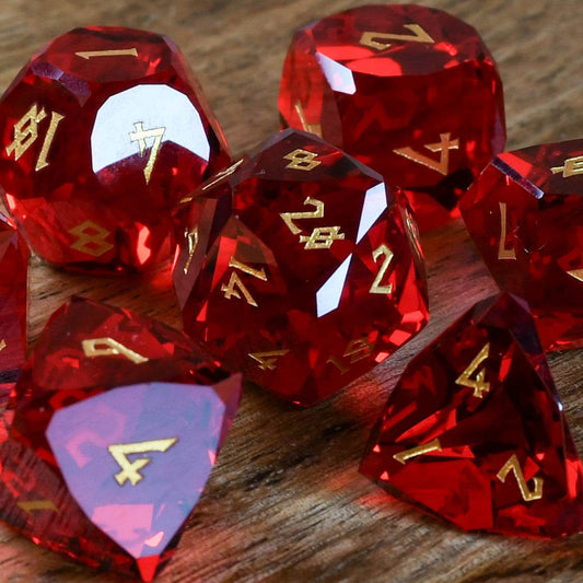 Ruby Multifaceted Glass Dice Set 'PRE-ORDER | SPRING EVENT DEAL' - 