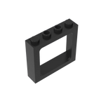 Gobricks Window 1 x 4 x 3 Train with Shutter Holes and Solid Studs on Ends | Compatible Building Block