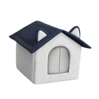 Outdoor Insulated Cat House – Windproof Waterproof Pet Shelter with Enclosed Door & Moisture-Proof Base, Grey (S–L)