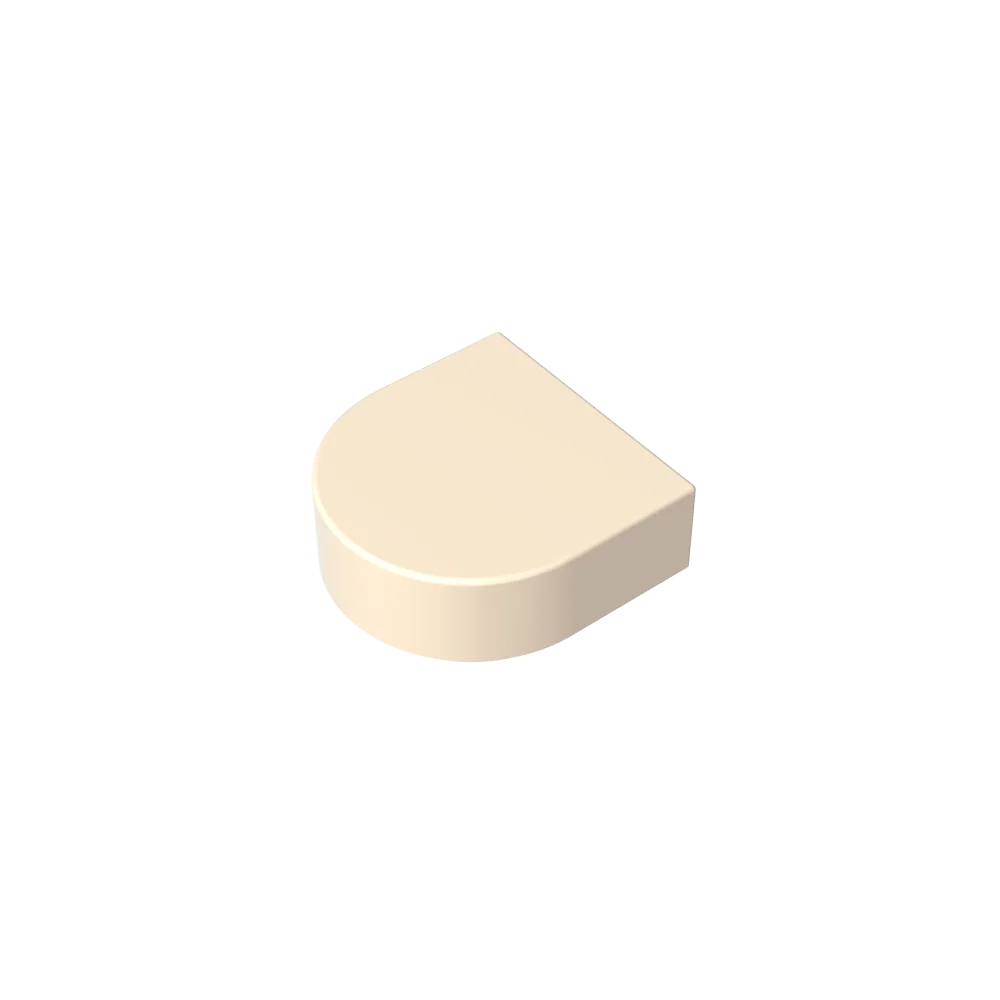 Gobricks Tile Round 1 x 1 Half Circle Extended | Compatible Brick Building Block