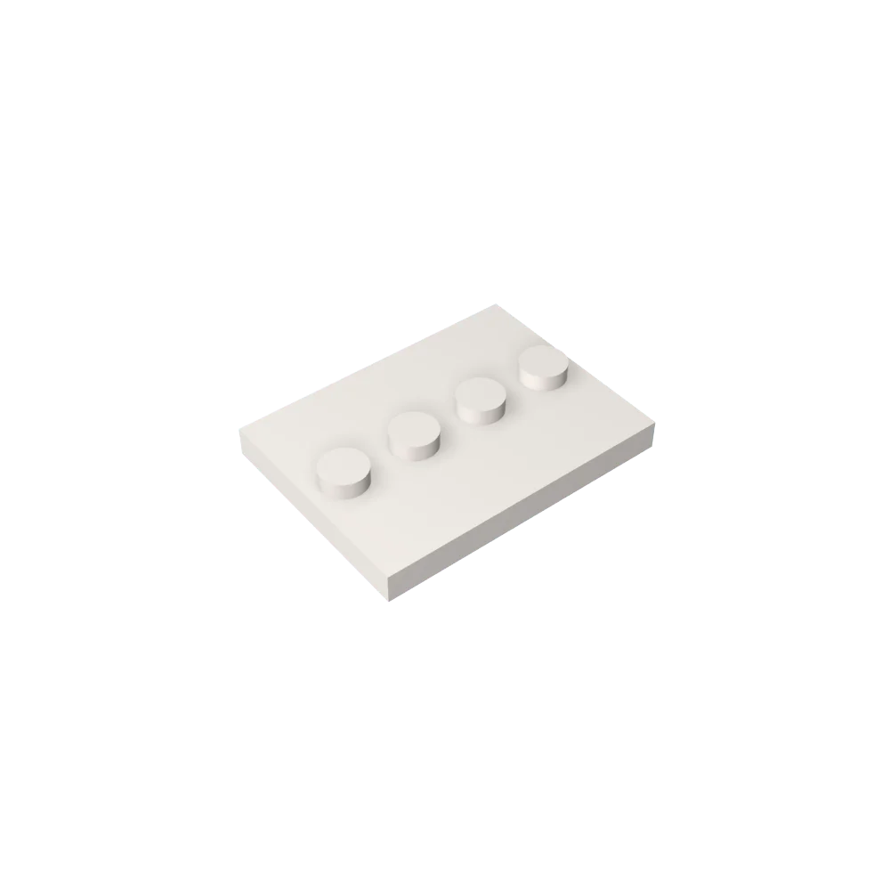 Gobricks GDS-980 Tile, Modified 3 x 4 with 4 Studs in Center | Compatible Building Block for DIY and MOC
