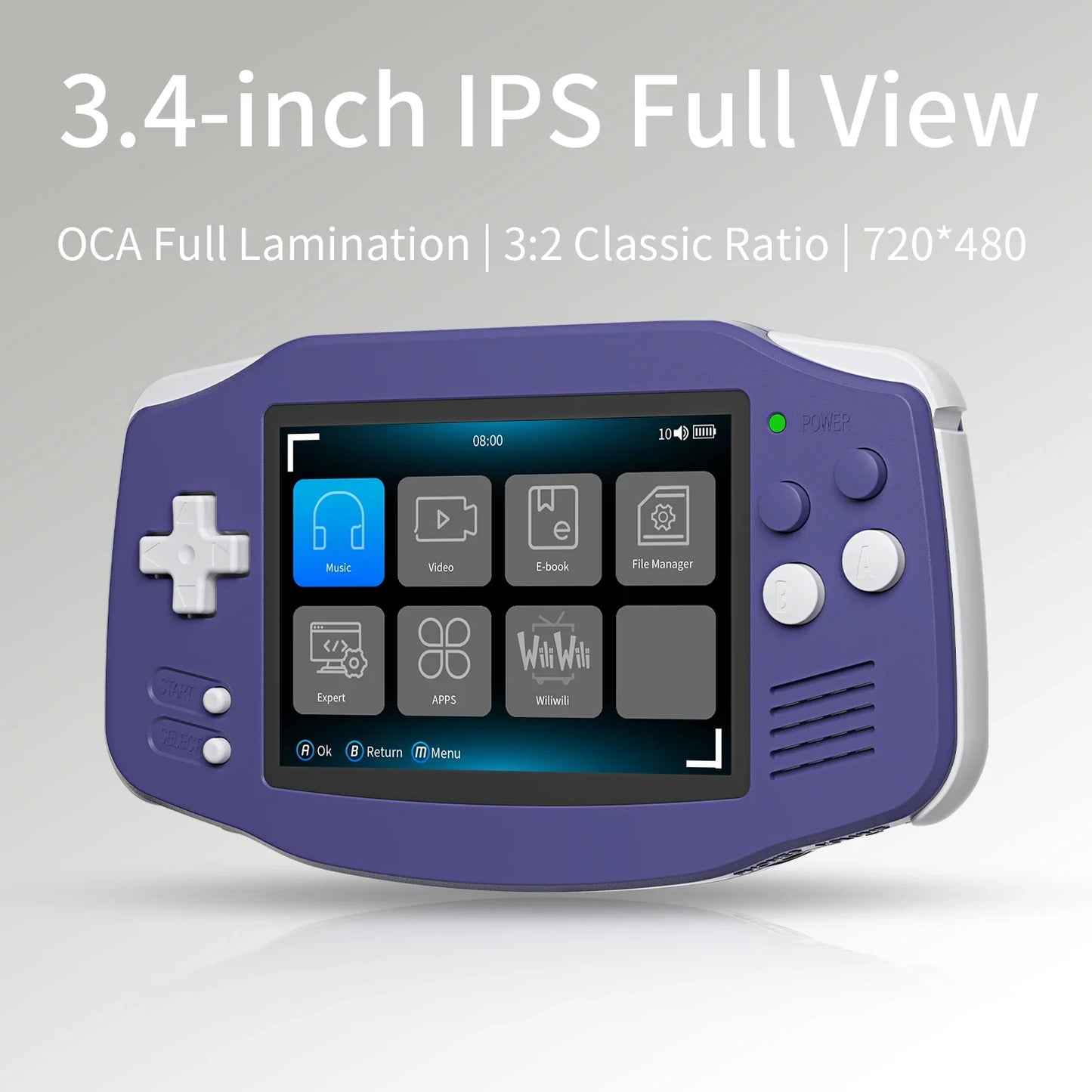ANBERNIC RG34XX Retro Handheld Game Console 3.4" IPS Screen Linux 64-bit Video Gaming Player Support WiFi Bluetooth HD TV Output