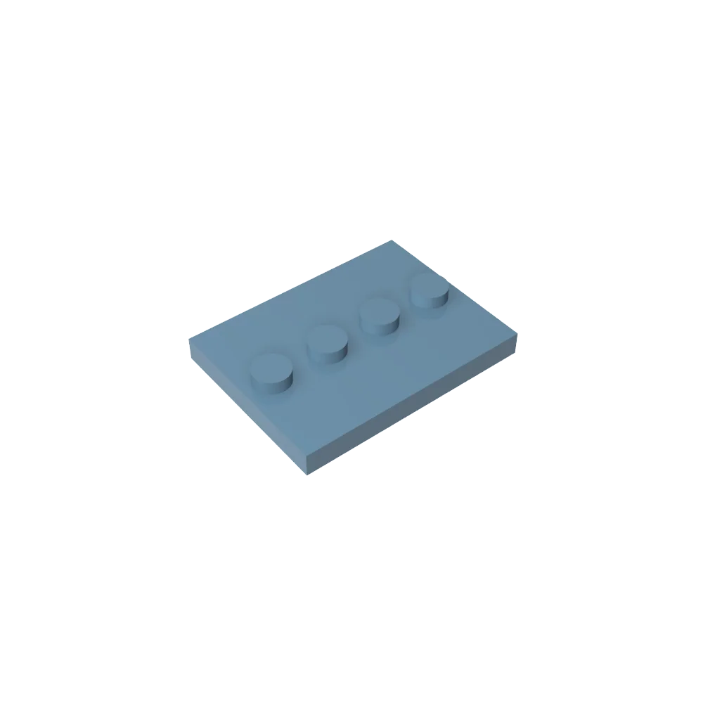 Gobricks GDS-980 Tile, Modified 3 x 4 with 4 Studs in Center | Compatible Building Block for DIY and MOC