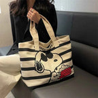 Snoopy Canvas Tote Bag – Large Capacity Book & Everyday Bag