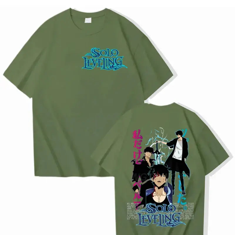Solo Leveling T-shirt: Sung Jinwoo Cotton Streetwear