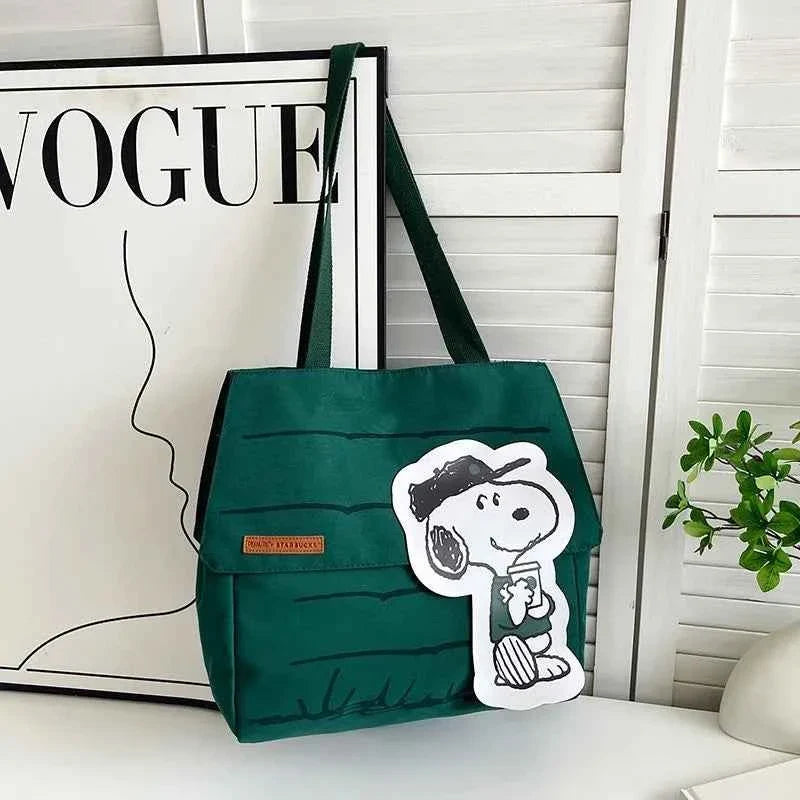 Classic Snoopy Canvas Crossbody Tote Bag – Large Capacity Shoulder Bag