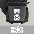 Jeep Hood Cover Decal – Pentagram Star Vinyl Sticker | Wrangler JK JL TJ, Renegade, Patriot, Trailhawk, Rubicon