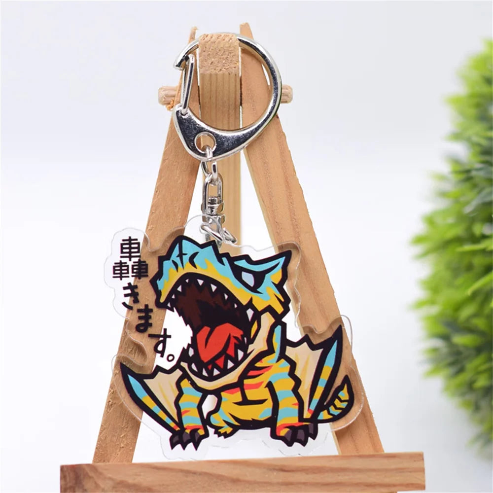 6cm Game Monster Hunter Acrylic keychain 6cm student bag bag small pendant small gift decoration