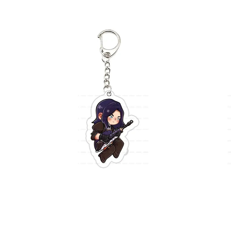 Acrylic Arcane Jinx Vi Caitlyn Ekko Viktor Keychain  Arcane FigurePendant Keyring Key chainKeyRing for Accessories Bag Fans Gift