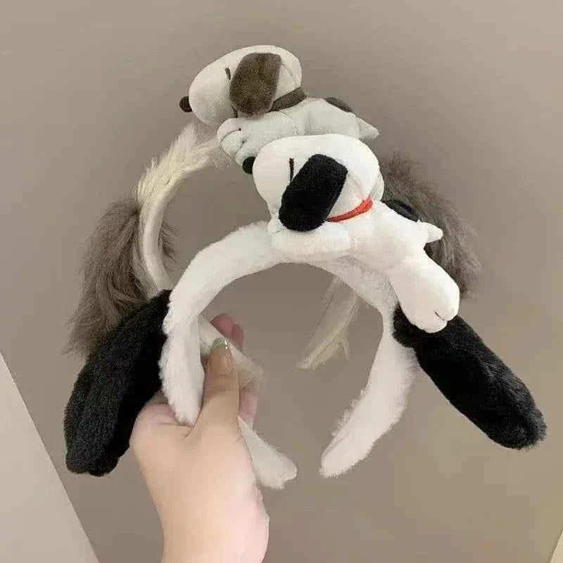 Snoopy Plush Ear Headband – Cute Furry Cosplay Hair Accessory
