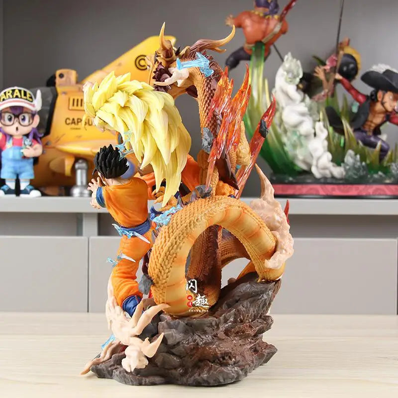 Dragon Ball Z Goku Gohan Goten Anime Figure, Super Saiyan 3 Ultimate Figurine Form 28 CM