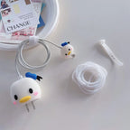 4Pcs/Set  Cute 3D Cartoon Set Cable Protector for iPhone / iPad 18W/20W Charger Case Phone Wire Cord Organizers for iPhone 14 15