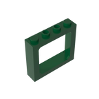 Gobricks Window 1 x 4 x 3 Train with Shutter Holes and Solid Studs on Ends | Compatible Building Block