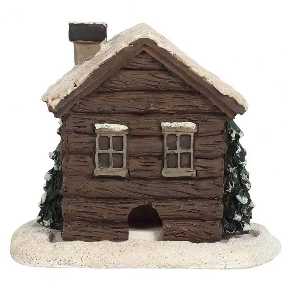 Winter Cabin Decoration - Rustic Log Cabin Incense Burner in Christmas Style for Home Fragrance and New Year Gifts - Snowhouse / China