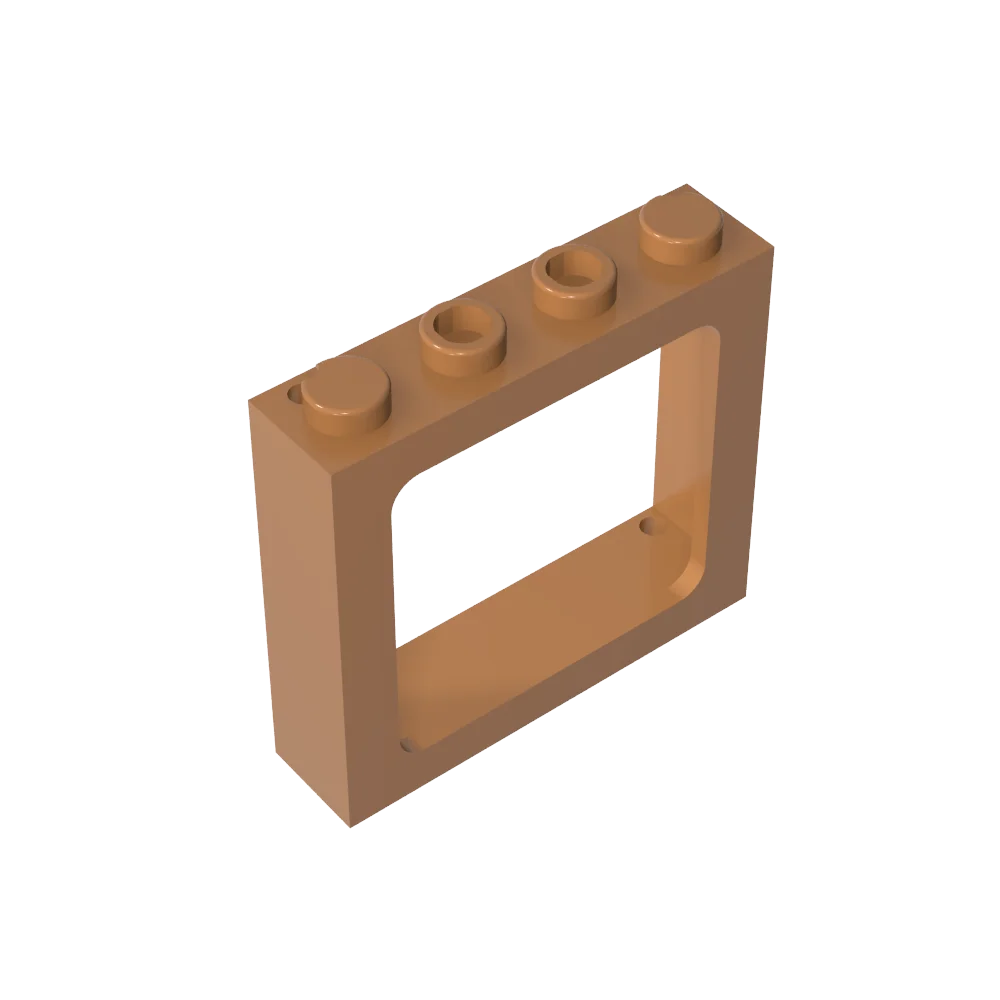 Gobricks Window 1 x 4 x 3 Train with Shutter Holes and Solid Studs on Ends | Compatible Building Block
