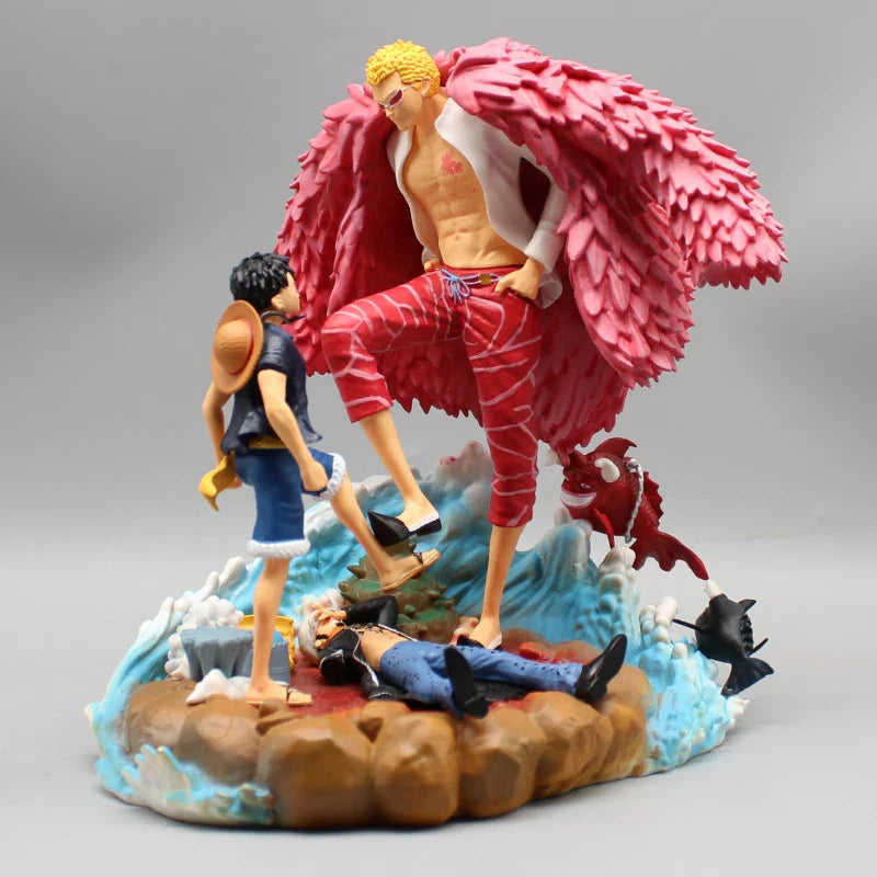 Doflamingo Donquixote Vs Monkey D. Luffy Anime Figures, Trafalgar Law KO One Piece Action Figurines 21 CM