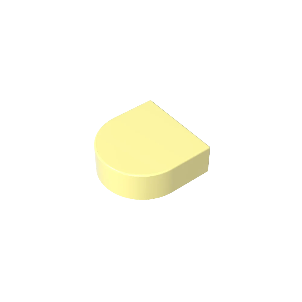 Gobricks Tile Round 1 x 1 Half Circle Extended | Compatible Brick Building Block